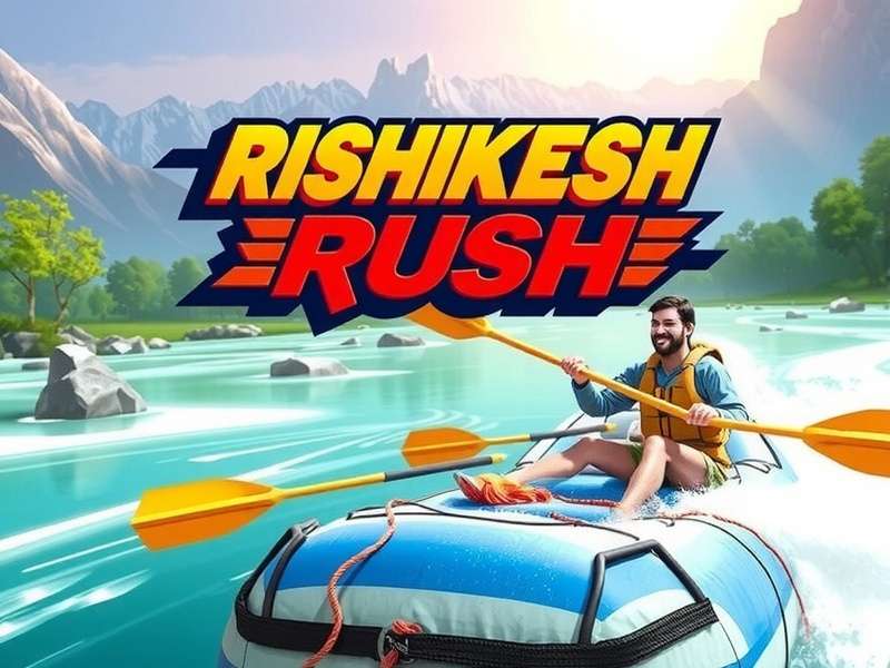 Rishikesh Rush Official Cover Rishikesh Rush game cover showing a rafting adventure in Rishikesh with Ganges river and Himalayan backdrop